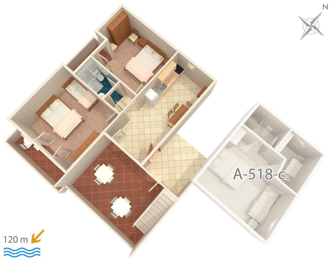 Apartments By The Sea Podgora, Makarska - 518 المظهر الخارجي الصورة